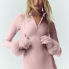 Gants en cachemire Courchevel - Rose givré