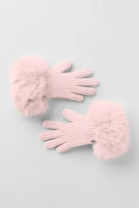 Gants en cachemire Courchevel – Rose givré