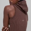 Gilet à capuche sans coutures bicolore à côtes – Brownstone Heather