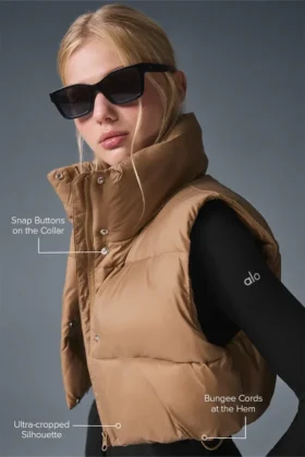 Gilet matelassé court Gold Rush – Amande grillée