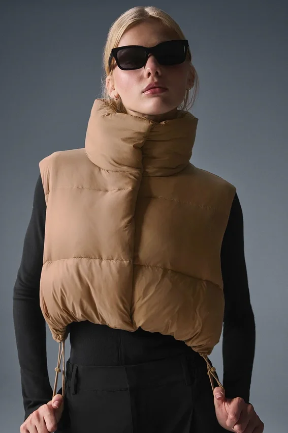 Gilet matelassé court Gold Rush - Amande grillée
