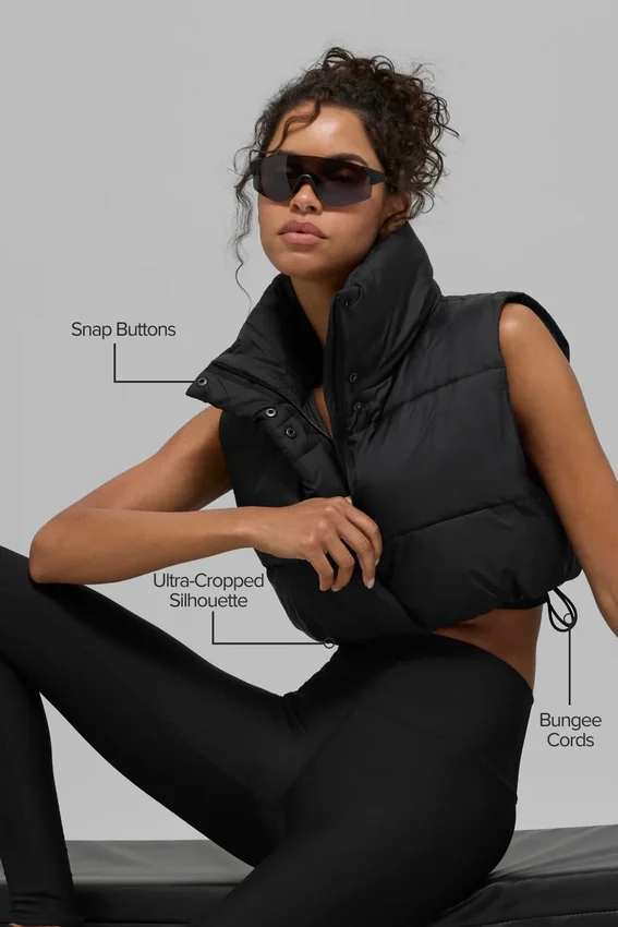 Gilet matelassé Gold Rush court - Noir