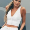 Gilet Riviera en mélange de lin - Blanc