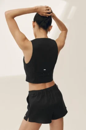 Gilet Riviera en mélange de lin – Noir