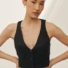 Gilet Riviera en mélange de lin - Noir