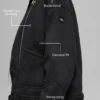 Grande veste en simili-mouton - Noir