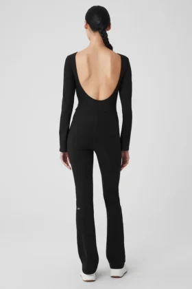 Grenouillère longue évasée Alosoft Melody – Noir