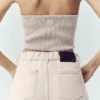 Haut corset « Nightcap » en mélange de laine - Café au lait