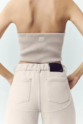 Haut corset « Nightcap » en mélange de laine – Café au lait