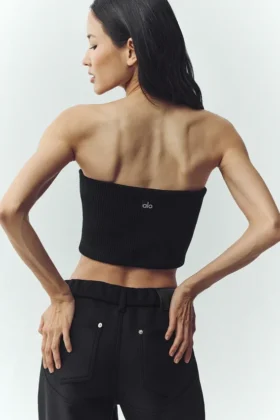 Haut corset Nightcap en mélange de laine – Noir