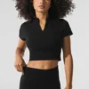 Haut court en shorts, douillet et sans coutures pour l’hiver – Noir