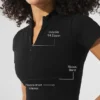 Haut court en shorts, douillet et sans coutures pour l’hiver – Noir