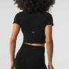 Haut court en shorts, douillet et sans coutures pour l’hiver – Noir