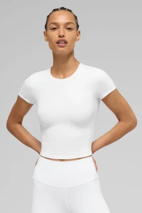 Haut à manches courtes Alo Softsculpt Precision - Blanc