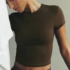 Haut à manches courtes Alo Softsculpt Precision - Espresso