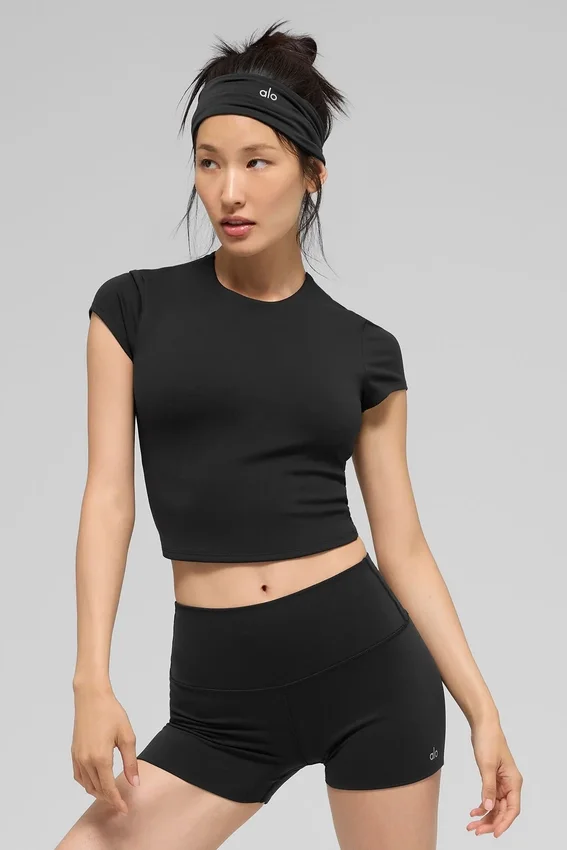 Haut à manches courtes Alo Softsculpt Precision - Noir