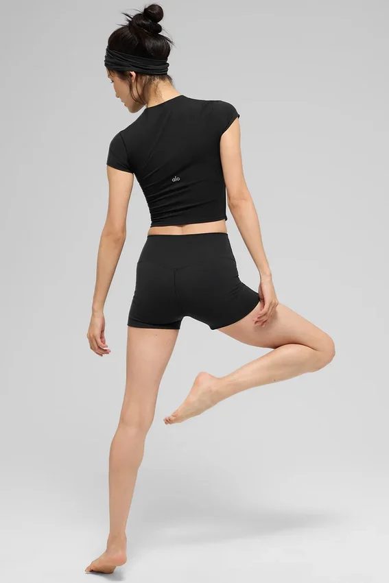 Haut à manches courtes Alo Softsculpt Precision - Noir