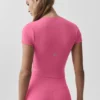 Haut à manches courtes Alo Softsculpt Precision - Rose paradis