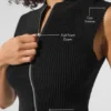 Haut sans manches en maille denim à fermeture éclair intégrale - Noir/Anthracite