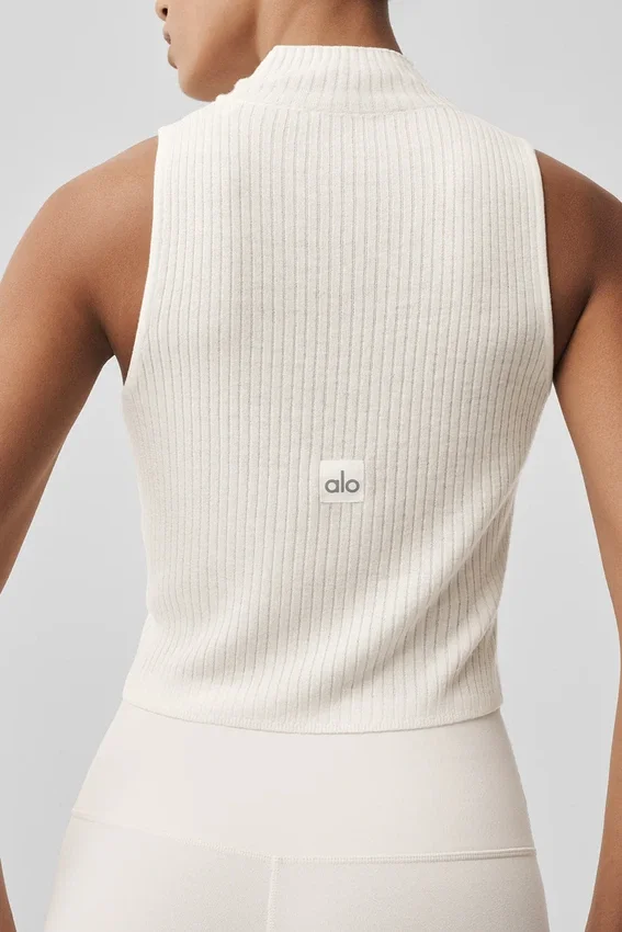 Haut sans manches en maille « Sweater Knit Unwind » - Ivoire