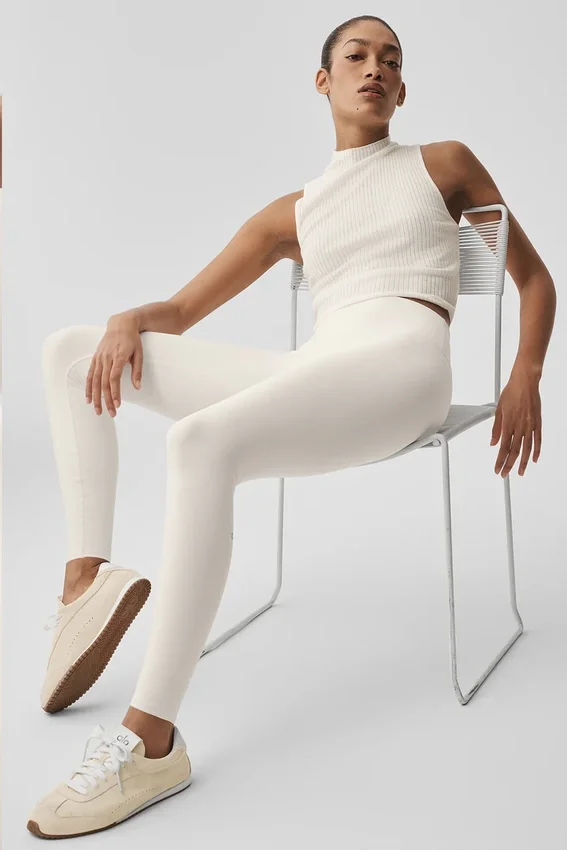 Haut sans manches en maille « Sweater Knit Unwind » - Ivoire