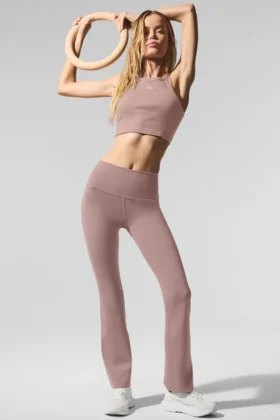 High-Waist 7/8 Bootcut Legging - Taupe
