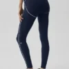 High-Waist 7/8 « Heart Throb » Airbrush Legging - Bleu marine/Blanc