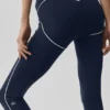 High-Waist 7/8 « Heart Throb » Airbrush Legging - Bleu marine/Blanc