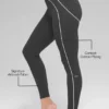 High-Waist 7/8 « Heart Throb » Legging en tissu Airbrush – Anthracite/Blanc