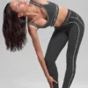 High-Waist 7/8 « Heart Throb » Legging en tissu Airbrush – Anthracite/Blanc