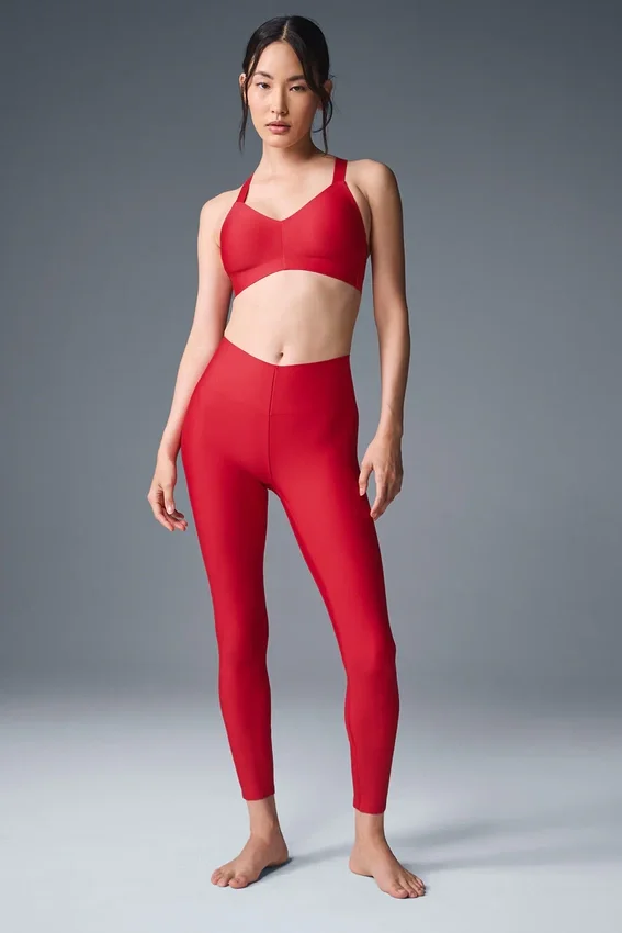 High-Waist 7/8 Legging Airlift Strength — Rouge vif