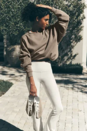 High-Waist 7/8 évasé Airbrush Legging – Ivoire