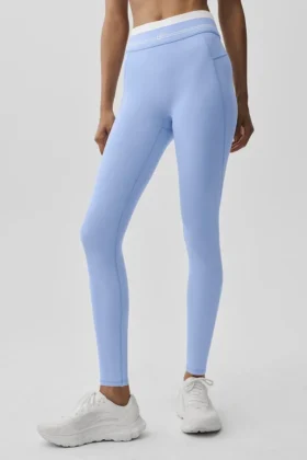 High-Waist Airbrush 7/8 « Better Together » - Bleu Provence clair/