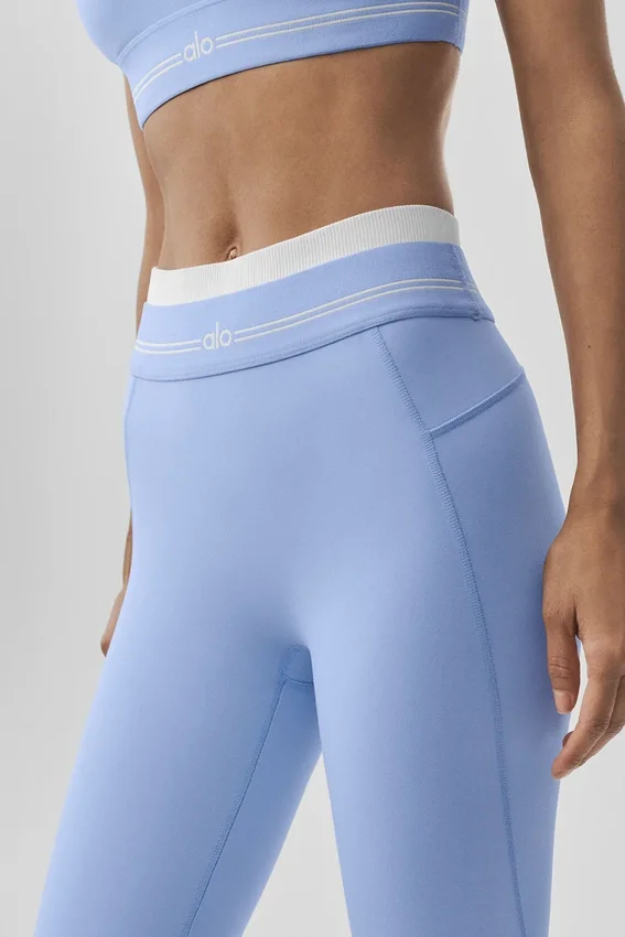 High-Waist Airbrush 7/8 « Better Together » - Bleu Provence clair/