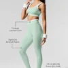 High-Waist Airbrush 7/8 « Better Together » - Menthe verte/Blanc