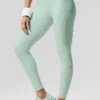 High-Waist Airbrush 7/8 « Better Together » - Menthe verte/Blanc