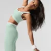High-Waist Airbrush 7/8 « Better Together » - Menthe verte/Blanc