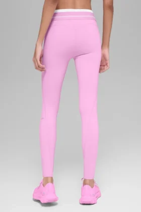 High-Waist Airbrush 7/8 « Better Together » – Rose bonbon/Blanc
