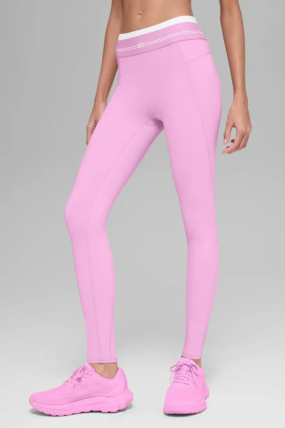 High-Waist Airbrush 7/8 « Better Together » - Rose bonbon/Blanc