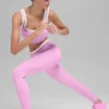 High-Waist Airbrush 7/8 « Better Together » - Rose bonbon/Blanc