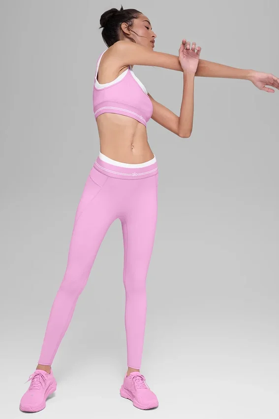 High-Waist Airbrush 7/8 « Better Together » - Rose bonbon/Blanc