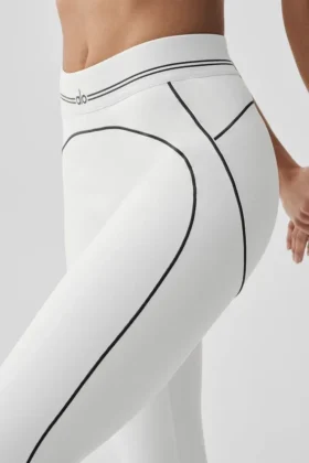 High-Waist Airbrush 7/8 Heart Throb Legging – Blanc/Noir
