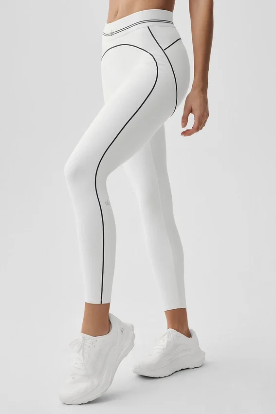 High-Waist Airbrush 7/8 Heart Throb Legging – Blanc/Noir