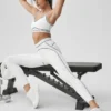 High-Waist Airbrush 7/8 Heart Throb Legging – Blanc/Noir