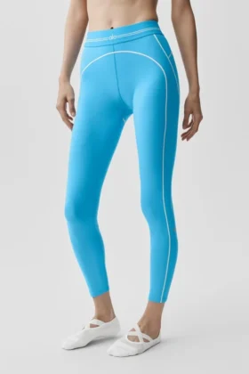 High-Waist Airbrush 7/8 Heart Throb Legging – Bleu azur/Blanc