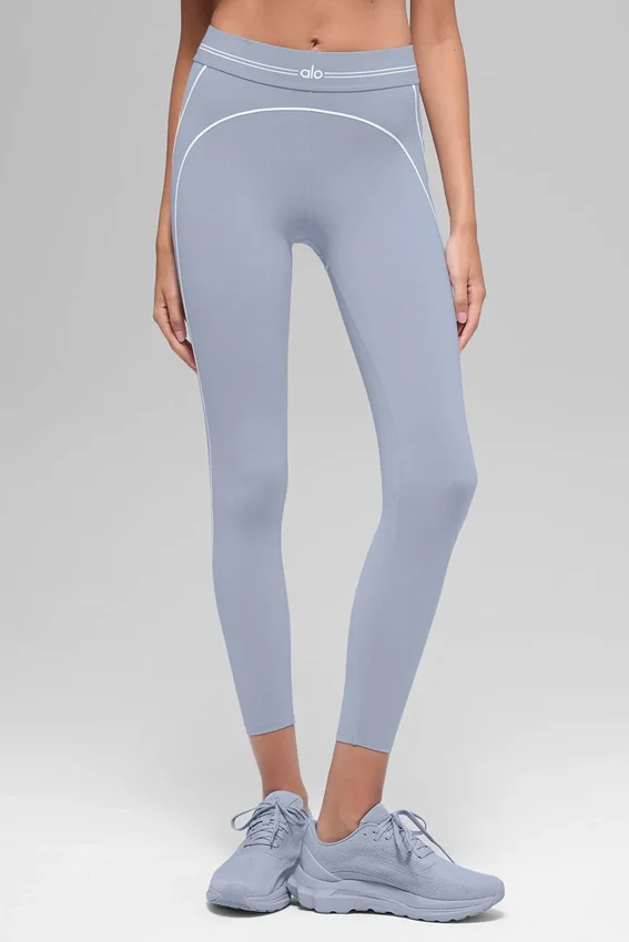 High-Waist Airbrush 7/8 Heart Throb Legging - Winter Frost/Blanc