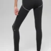 High-Waist Airbrush 7/8 « Heart Throb » - Noir/Blanc