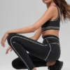 High-Waist Airbrush 7/8 « Heart Throb » - Noir/Blanc