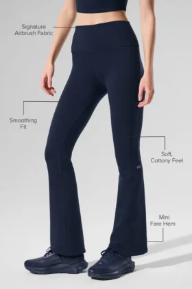 High-Waist Airbrush 7/8 évasée Bootcut Legging – Bleu marine