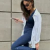 High-Waist Airbrush 7/8 évasée Bootcut Legging - Bleu marine